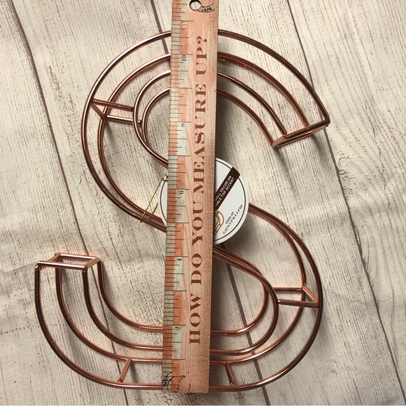 NWT Rose Gold Industrial Monogram Letter Wall Decor & Table Top Accent “S” - Picture 7 of 11